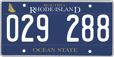 RI license plate 029288
