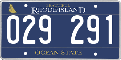 RI license plate 029291