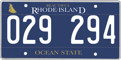 RI license plate 029294