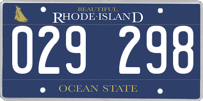 RI license plate 029298