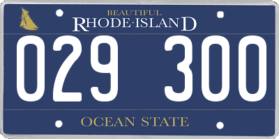 RI license plate 029300