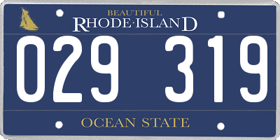 RI license plate 029319