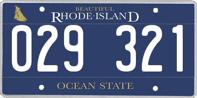 RI license plate 029321