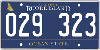 RI license plate 029323