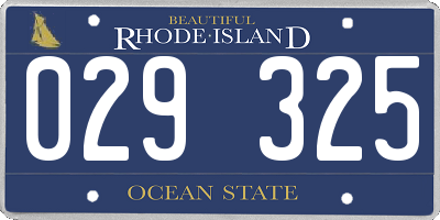 RI license plate 029325