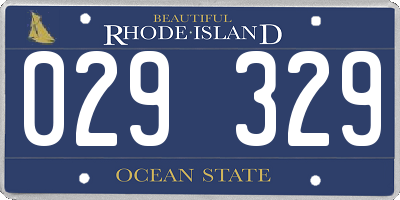 RI license plate 029329