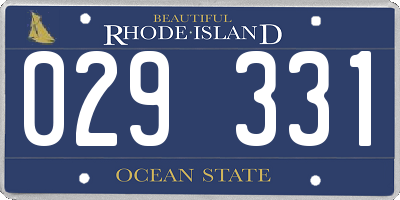 RI license plate 029331