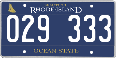 RI license plate 029333