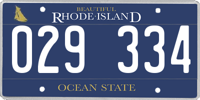 RI license plate 029334