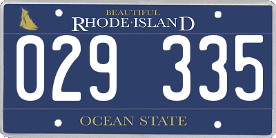 RI license plate 029335