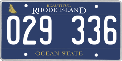 RI license plate 029336