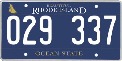 RI license plate 029337