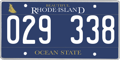RI license plate 029338