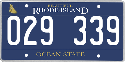 RI license plate 029339