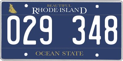 RI license plate 029348