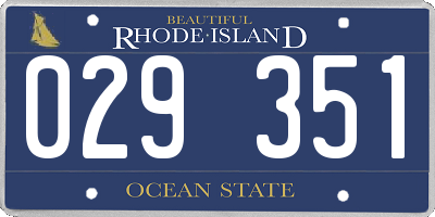 RI license plate 029351