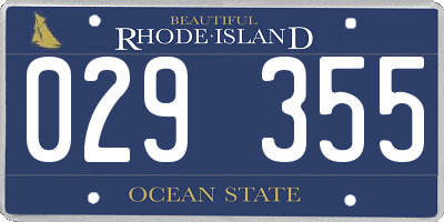RI license plate 029355