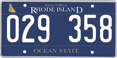 RI license plate 029358