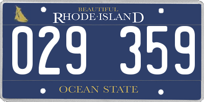 RI license plate 029359