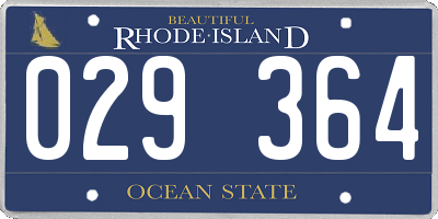 RI license plate 029364