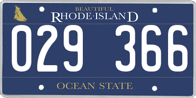 RI license plate 029366
