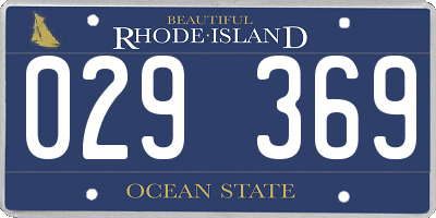 RI license plate 029369