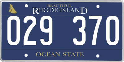 RI license plate 029370