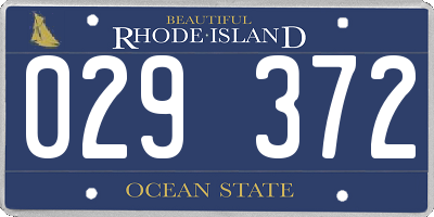 RI license plate 029372