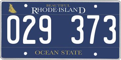 RI license plate 029373
