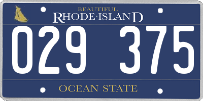 RI license plate 029375