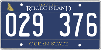 RI license plate 029376