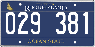 RI license plate 029381