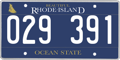 RI license plate 029391