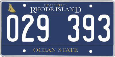 RI license plate 029393