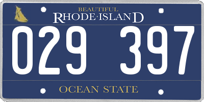 RI license plate 029397