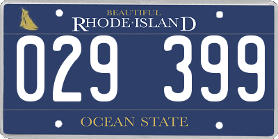 RI license plate 029399