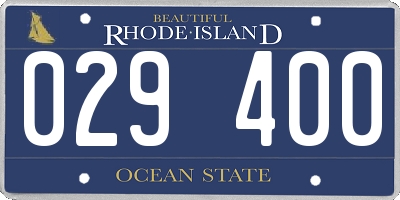RI license plate 029400
