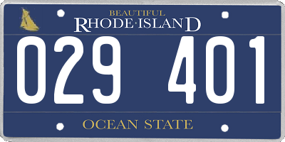 RI license plate 029401