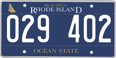 RI license plate 029402