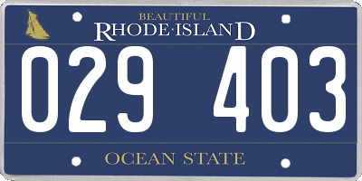 RI license plate 029403