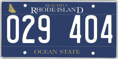 RI license plate 029404