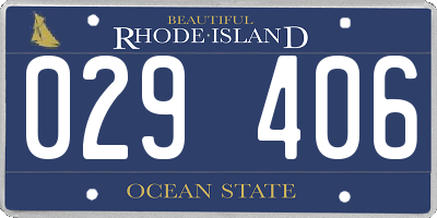 RI license plate 029406