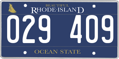 RI license plate 029409