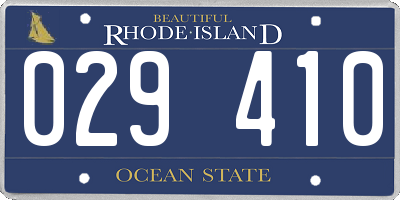 RI license plate 029410