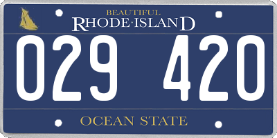 RI license plate 029420