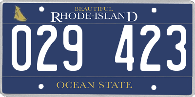 RI license plate 029423