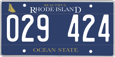 RI license plate 029424
