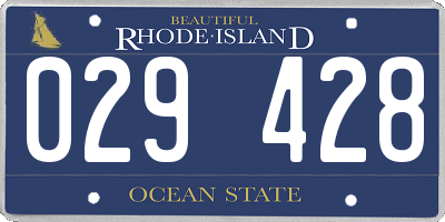 RI license plate 029428