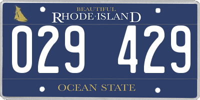RI license plate 029429