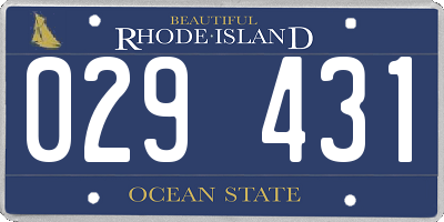 RI license plate 029431